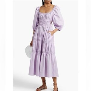 Nicholas Henna Shirred cotton poplin midi dress